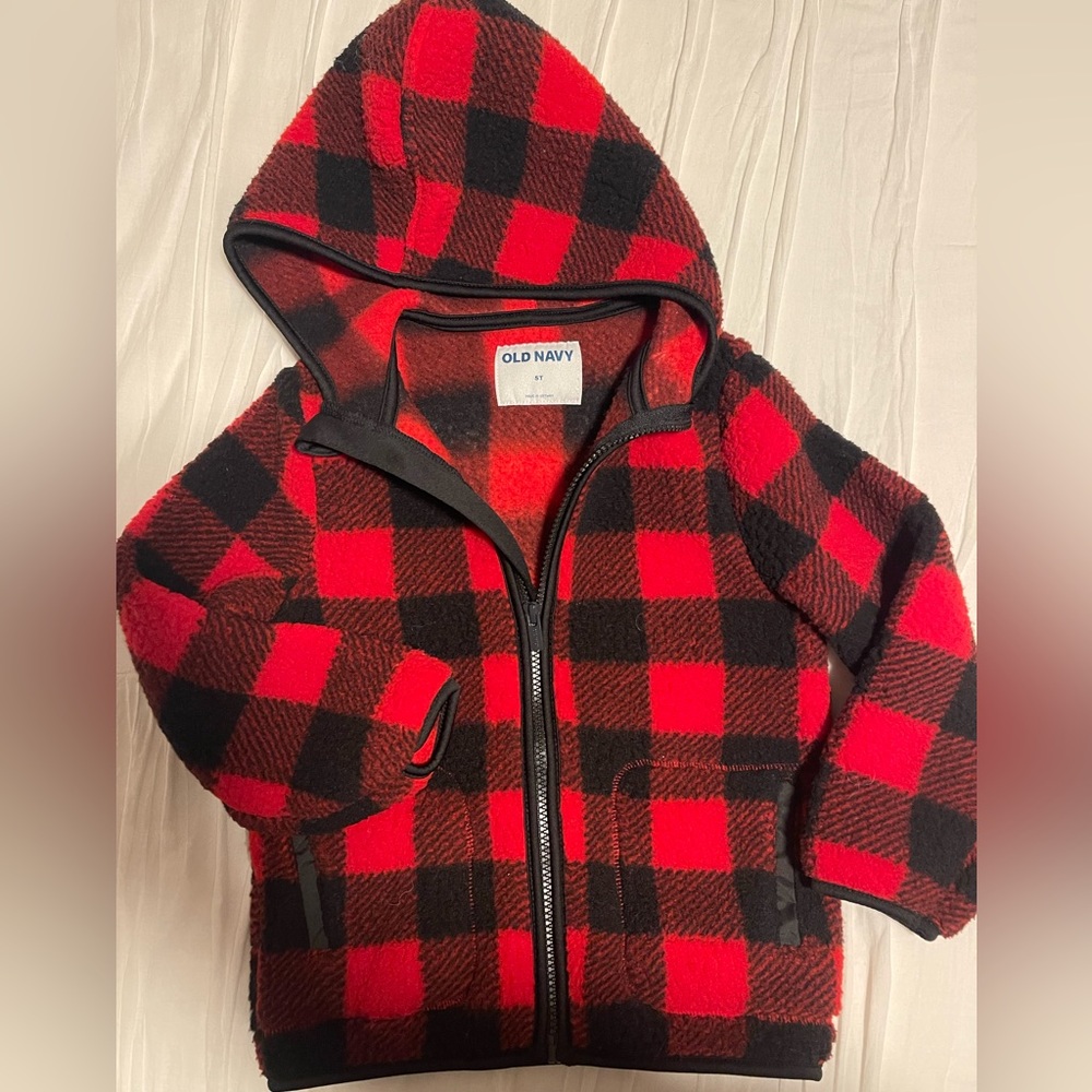 Gently worn old navy plaid fleece - unisex